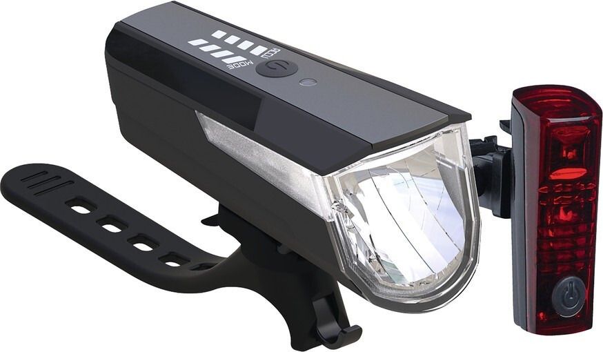 Büchel LED-Batterieleuchten-Set BLC 820, schwarz mit Akkus, StVZO zugelassen