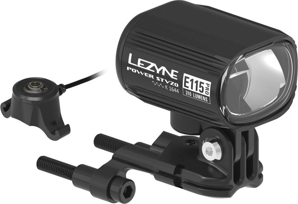 Lezyne Vorderlicht E-Bike Power Pro E115 StVZO weißes Licht schwarz, inkl. Remote Switch