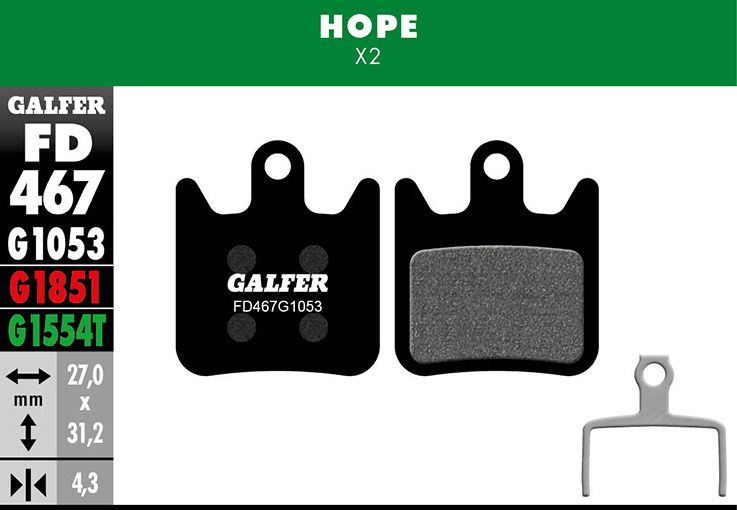 Galfer Bremsbelag Standard, Hope X2
