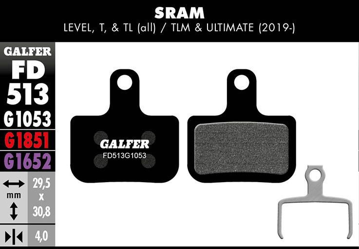 Galfer Bremsbelag Standard, SRAM - Level, T, TL (alle), TLM & Ultimate (2019-)
