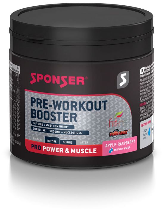 Sponser Pre-Workout Booster Apfel/Himbeere, 256 g Dose, Pulver