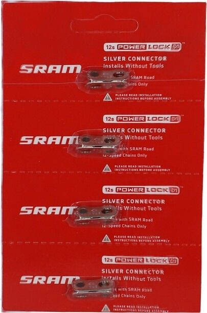 SRAM Kettenverschluß-Glied Power Lock Kettenverschluss RED/Force/Rival für 12-fach Ketten, 4er Packung, silber