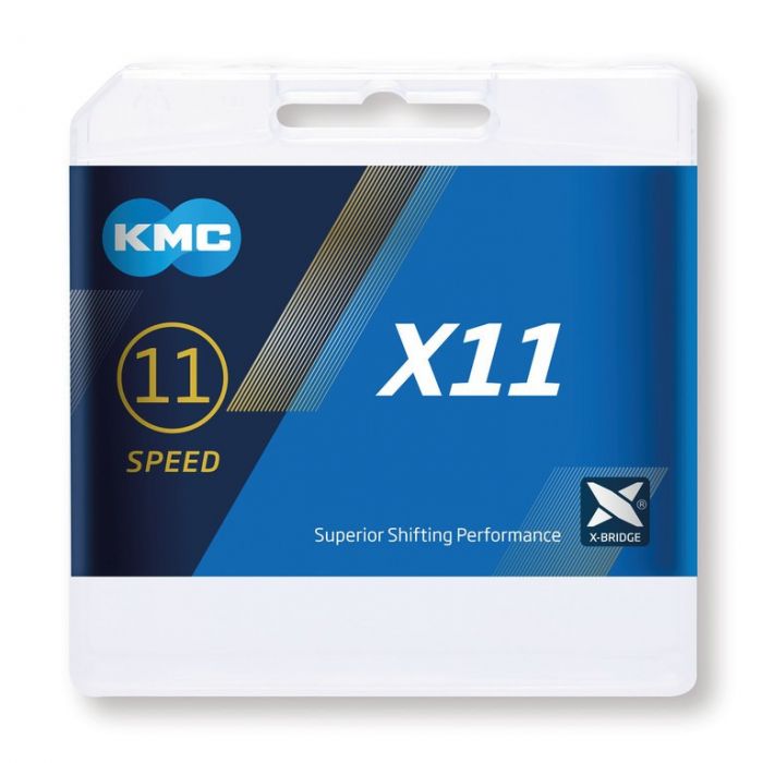 Schaltungskette KMC X11 silber/schwarz 1/2" x 11/128", 118 Glieder,5,65mm,11-f.