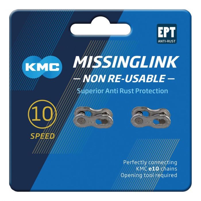 Missinglink KMC 1/2x11/128" 10NR EPT 2 Stück, für Ketten 10-fach, silber     