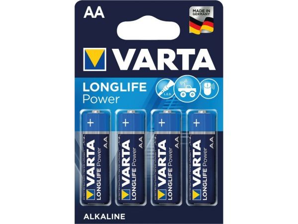 Batterie Varta Longlife Power Mignon LR6, 4 Stück, Alkaline, 1,5 V, MN1500