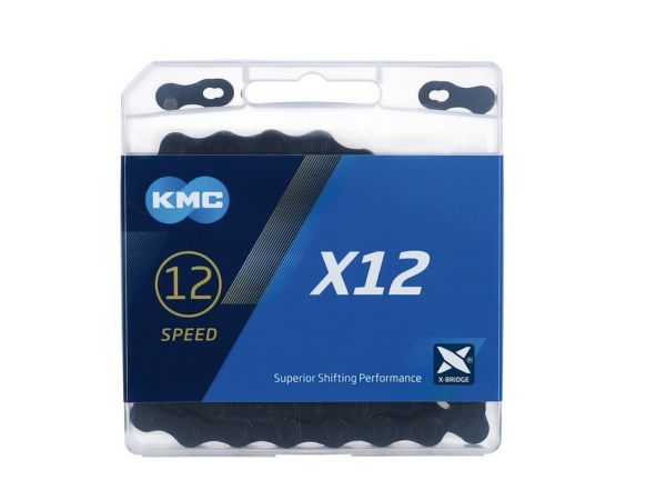 Schaltungskette KMC X12 Black Tech 1/2" x 11/128", 126 Glieder, 12-fach    