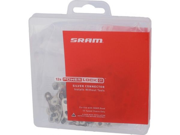 SRAM Kettenverschluß-Glied Power Lock Kettenverschluss RED/Force/Rival für 12-fach Ketten, 50er Packung, silber