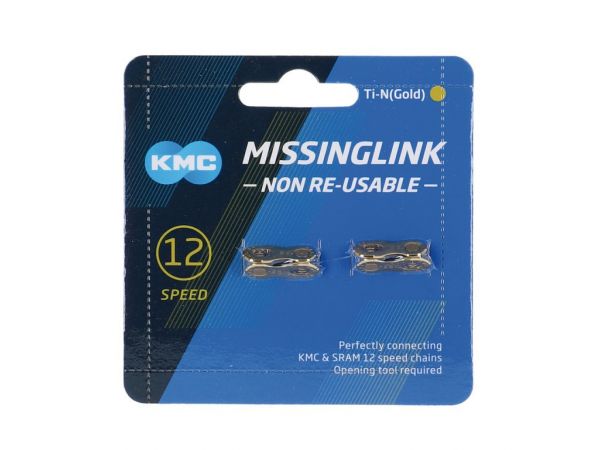 Missinglink KMC 12NR Ti-N Gold 2 Stück f. Ketten 5,65mm, gold, 12-fach 