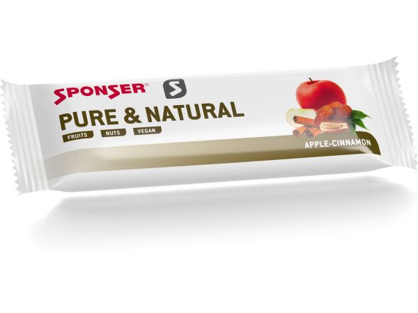 Sponser Pure & Natural Energieriegel Apfel/Zimt, 50 g Riegel