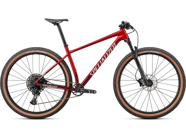 Specialized Chisel Comp Gloss Red Tint Fade Over Brushed Silver / Tarmac Black / White w/ Gold | e-bikes4you.com
