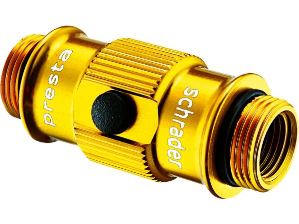Lezyne ABS Flip-Thread Chuck für Swivel/ Micro Floor/Standpumpen gold-glänzend