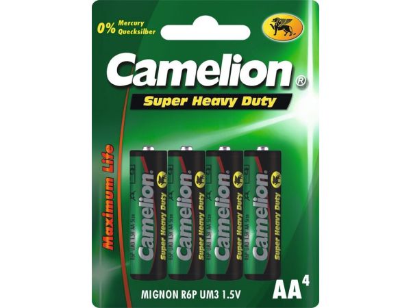 Batterie Camelion Green Mignon R06, 4 Stück, Zink-Chlorid, 1,5V 1220 mAh, AA