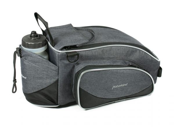 Haberland Gepäckträgertasche Flexibag XL grau/schwarz, 39x17x23cm, 12ltr, UniKlip