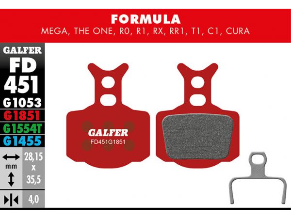 Galfer Bremsbelag Advanced, FORMULA – Mega, The One, R0. R1, RX, RR1, T1, C1