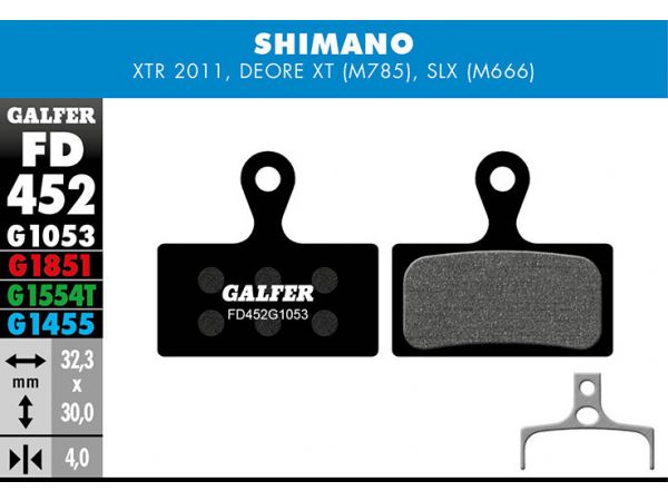 Galfer Bremsbelag Standard, SHIMANO – XTR 2011 BR-M985, Deore XT BR-M785, SLX M6