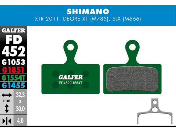Galfer Bremsbelag Pro, SHIMANO – XTR 2011 BR-M985, Deore XT BR-M785, SLX M666