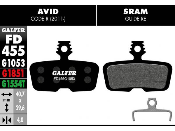 Galfer Bremsbelag Standard, AVID – Code R 2011, RSC, Guide RE
