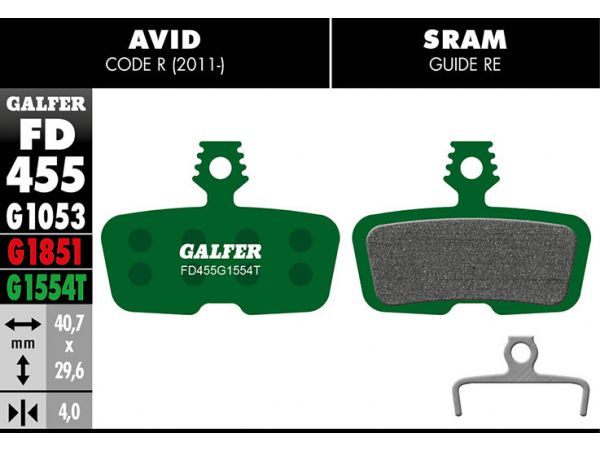 Galfer Bremsbelag Pro, AVID – Code R 2011, RSC, Guide RE