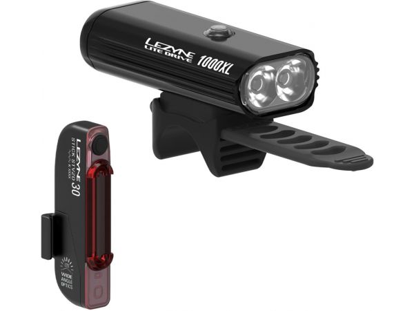 Lezyne Beleuchtungsset Lite Drive 1000XL Vorder- und Rücklicht USB-aufladbar