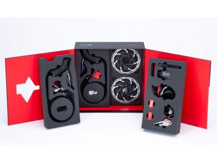 SRAM RED eTap AXS Kit | Scheibenbremse 1-fach, ohne Kurbel, hydr., 6-Bolt, POST inkl. 160mm DISC, 2-Piece, Post Mount