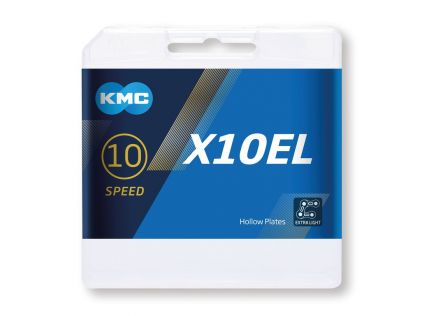 Schaltungskette KMC X10EL silber 1/2"x11/128", 114 Glieder, 5,8mm,10-fach