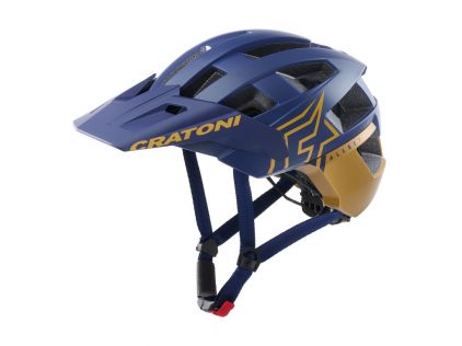 Fahrradhelm Cratoni AllSet Pro (MTB) blau/gold matt, Gr. S/M (54-58cm)       