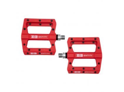 Entity PP16 Composite Flat Pedals - Red