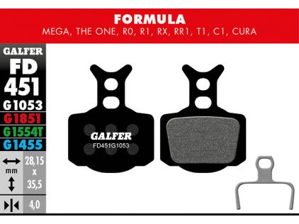 Galfer Bremsbelag Standard, FORMULA – Mega, The One, R0. R1, RX, RR1, T1, C1