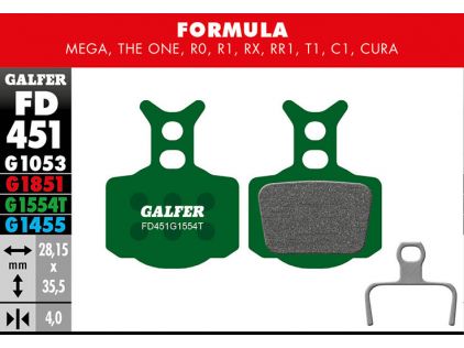 Galfer Bremsbelag Pro, FORMULA – Mega, The One, R0. R1, RX, RR1, T1, C1