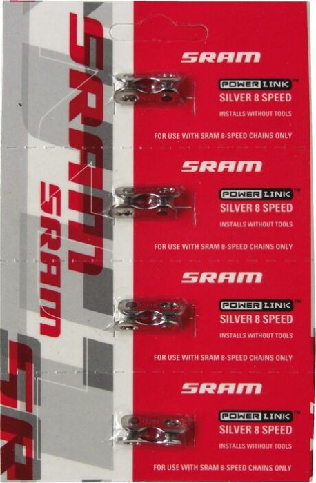 SRAM Kettenverschluss-Glied Power Link 8-fach Ketten, 4er Packung, silber PC48/58/68