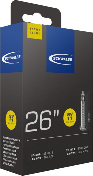 Schwalbe Schlauch SV 11 extra leicht 26x0.75-1.00" 20/25-559/571 SV60mm