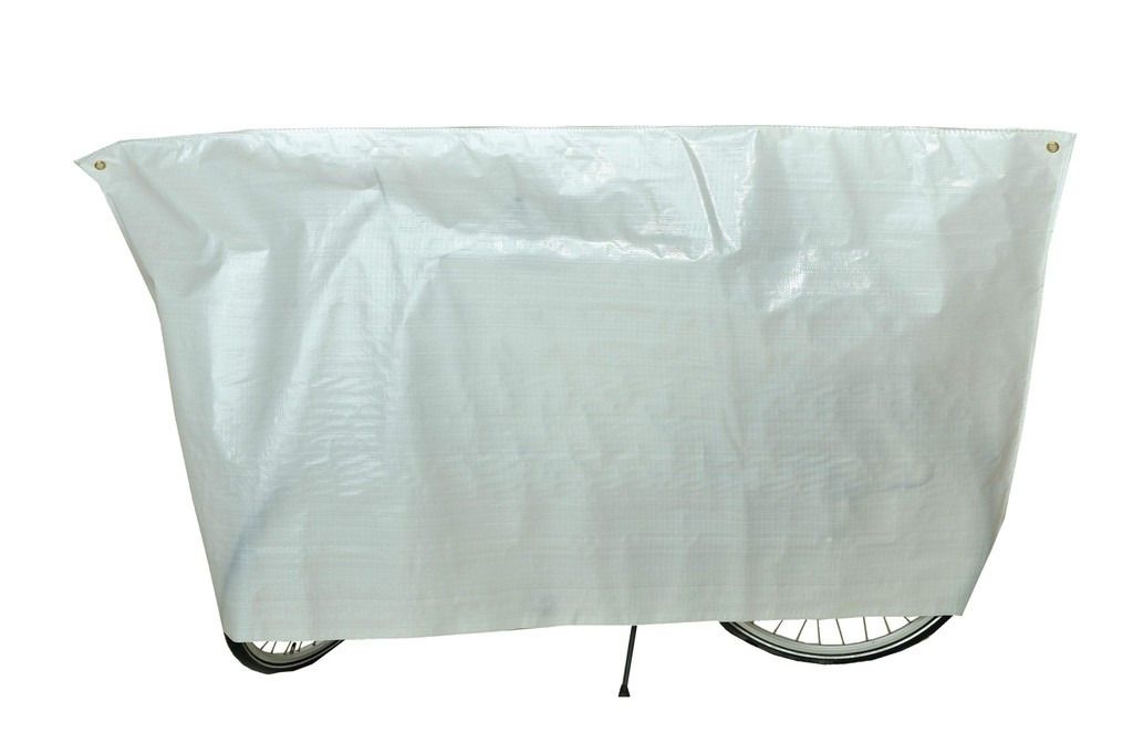 VK Fahrradschutzhülle Classic 110 x 210cm, weiß, mit Ösen und Leine